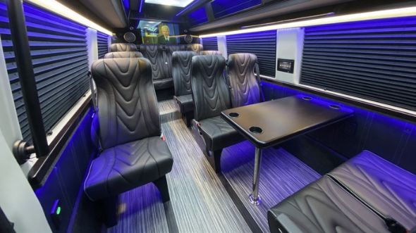 santa maria 18 passenger sprinter van interior