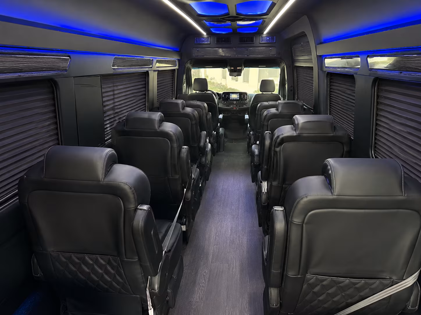 santa maria 12 passenger sprinter van interior