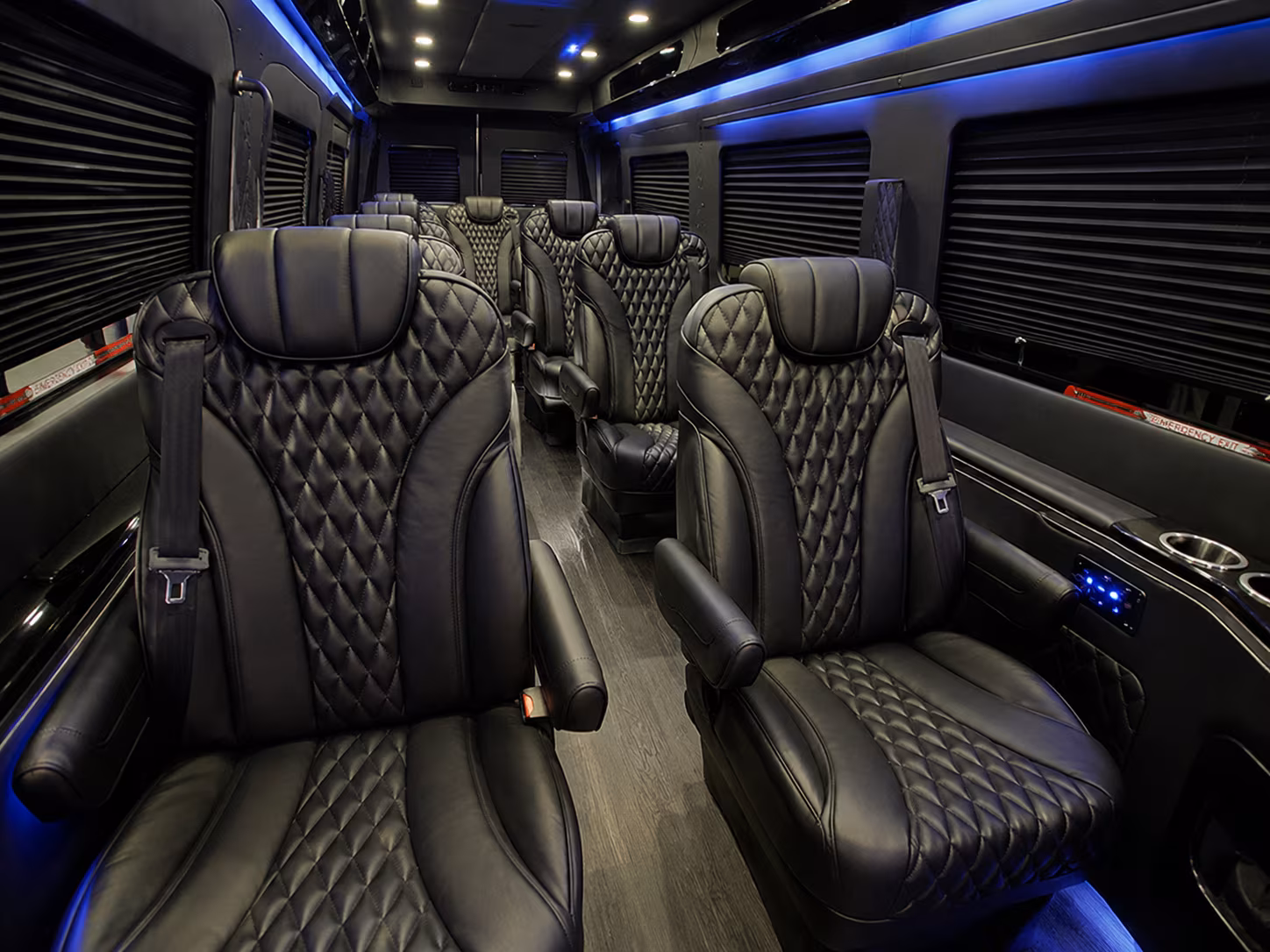 santa maria 18 passenger sprinter van interior