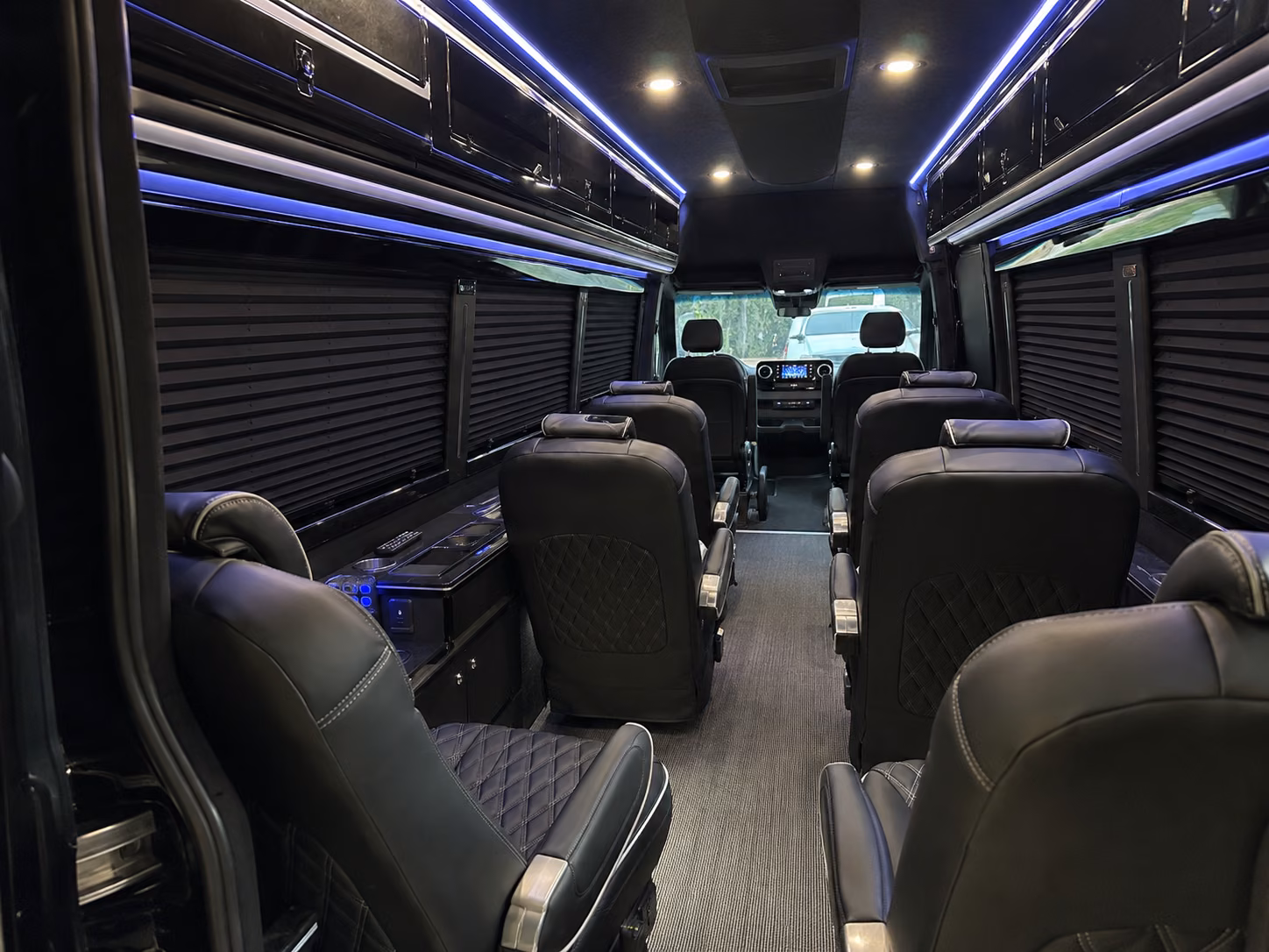 santa maria 20 passenger sprinter van interior