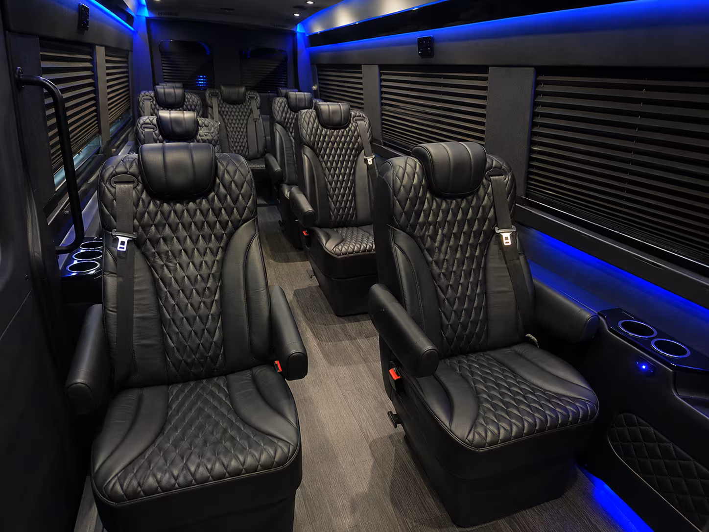 santa maria 8 passenger sprinter van inside